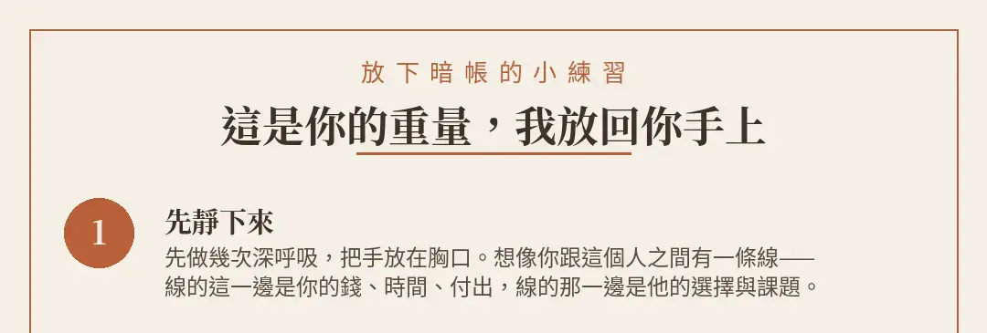 暗帳三步驟練習卡 方形